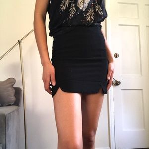 Black mini skirt